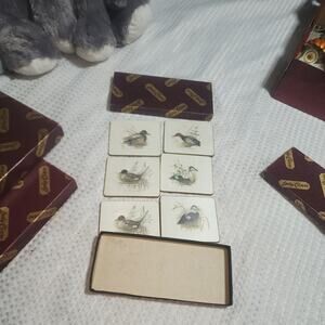 LADY CLARE EUC SET OF SIX GAME BIRDS COASTER SET IN BOX